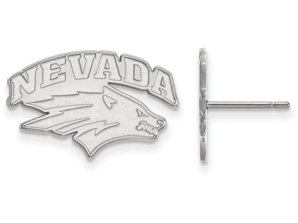 14k White Gold Logoart University Of Nevada Small Post Earrings