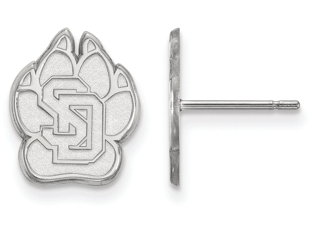 14k White Gold Logoart University Of South Dakota Small Post Earrings