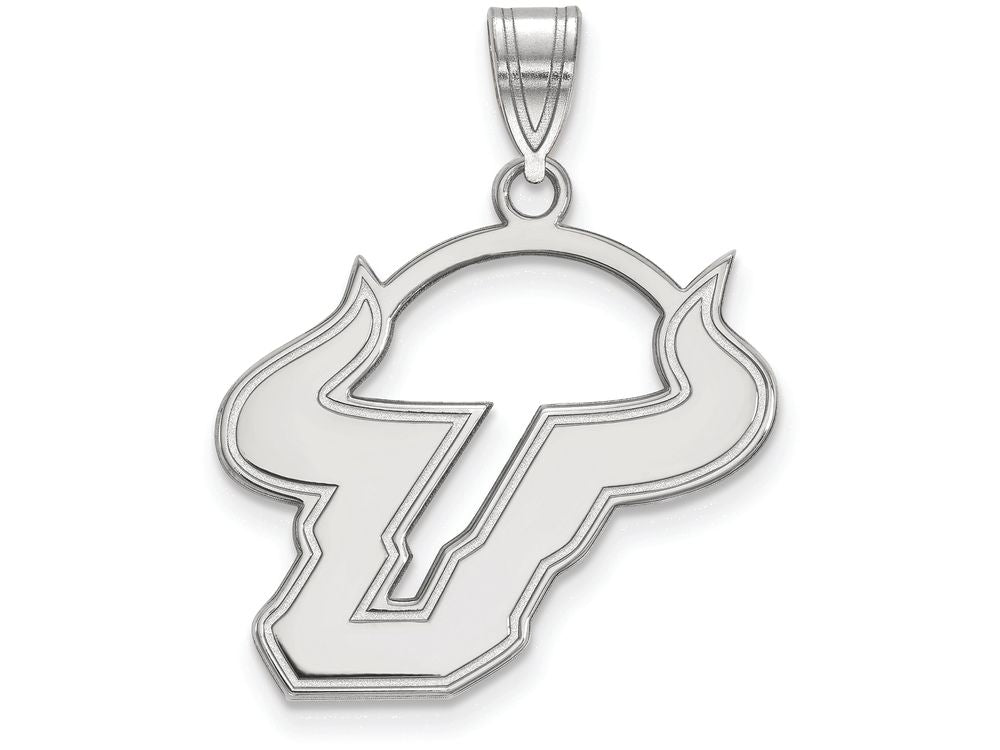 14k White Gold Logoart University Of South Florida Large Pendant