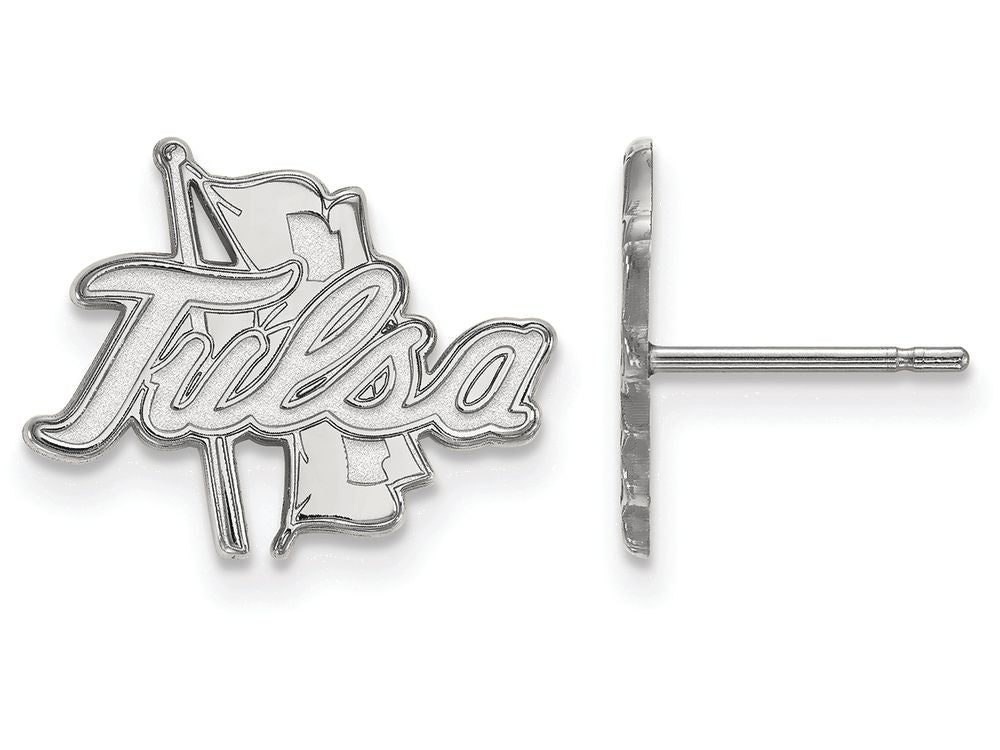 14k White Gold Logoart The University Of Tulsa Small Post Earrings