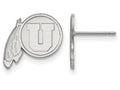 14k White Gold Logoart University Of Utah Small Post Earrings