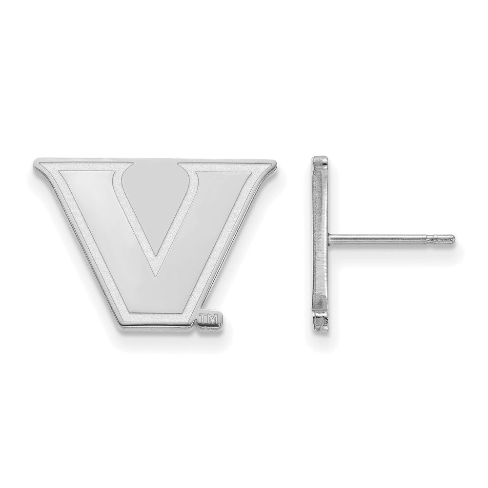 14k White Gold Logoart Vanderbilt University Small Post Earrings