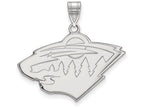 14k White Gold Nhl Logoart Minnesota Wild Large Pendant