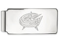 14k White Gold Nhl Logoart Columbus Blue Jackets Money Clip