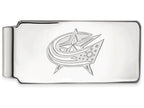 14k White Gold Nhl Logoart Columbus Blue Jackets Money Clip