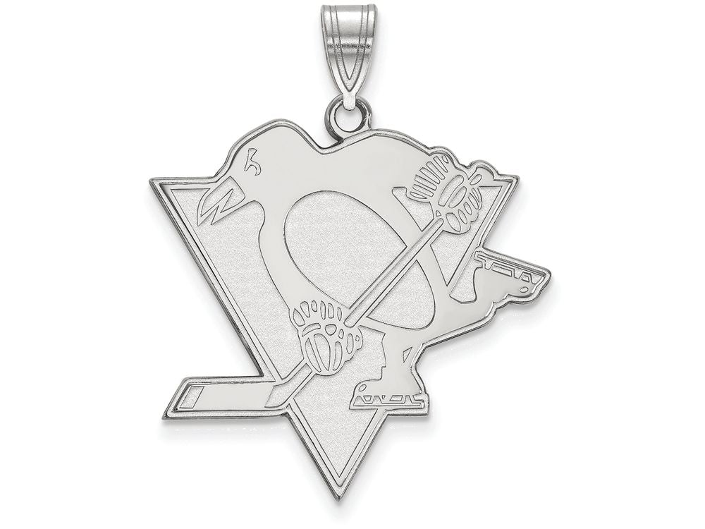 Logoart 14k White Gold Pittsburh Penguins Extra Large  Pendant