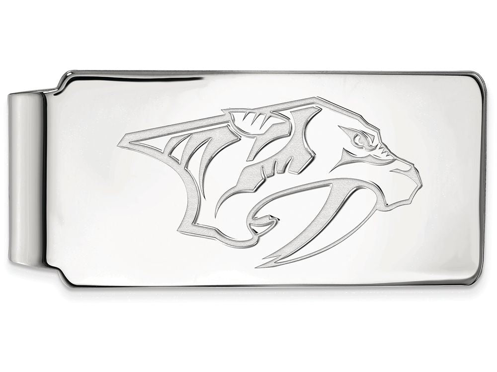 14k White Gold Nhl Logoart Nashville Predators Money Clip