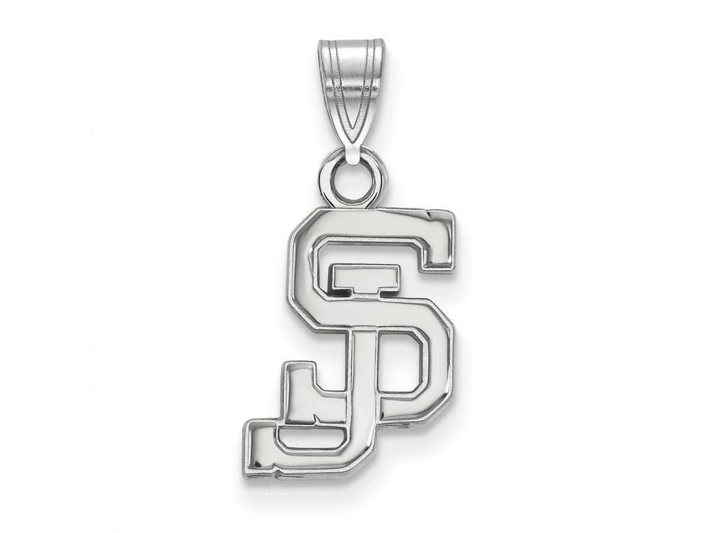 14k White Gold Logoart San Jose State University Small Pendant