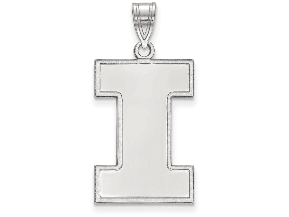 14k White Gold Logoart University Of Illinois Extra Large  Pendant