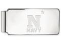 14k White Gold Logoart Navy Money Clip
