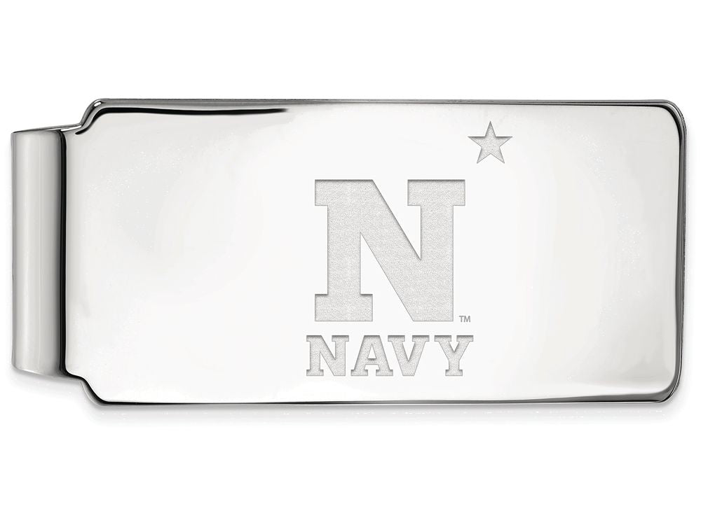 14k White Gold Logoart Navy Money Clip