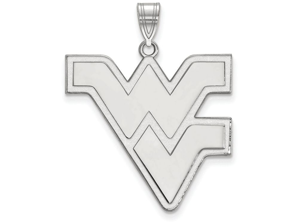 14k White Gold Logoart West Virginia University Extra Large  Pendant