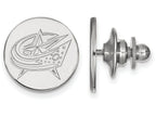 14k White Gold Nhl Logoart Columbus Blue Jackets Lapel Pin
