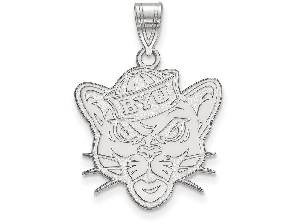 14k White Gold Logoart Brigham Young University Large Pendant