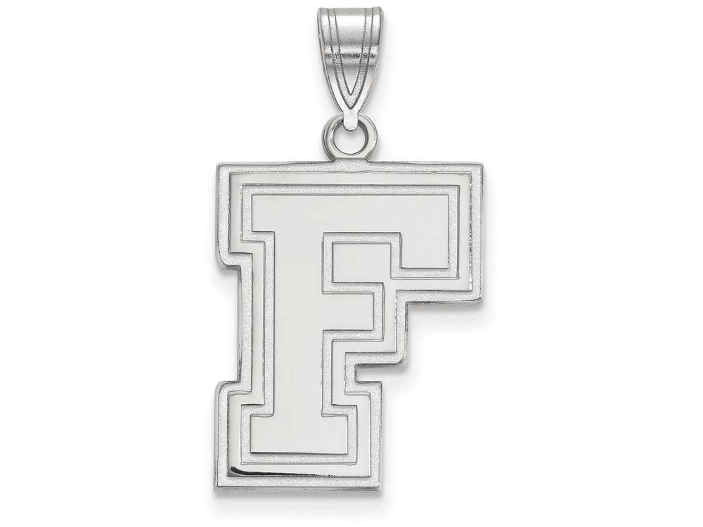 14k White Gold Logoart Fordham University Large Pendant