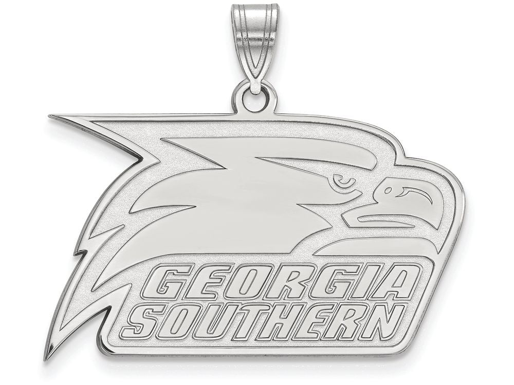 14k White Gold Logoart Georgia Southern University Large Pendant