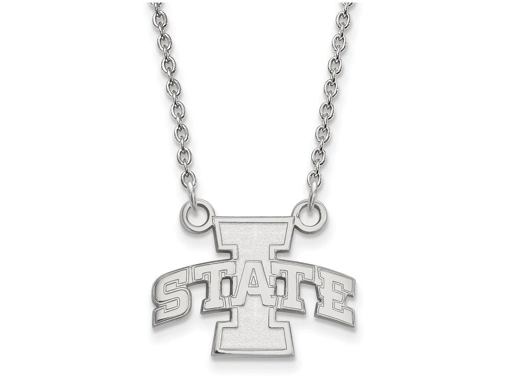14k White Gold Logoart Iowa State University Small Pendant Necklace