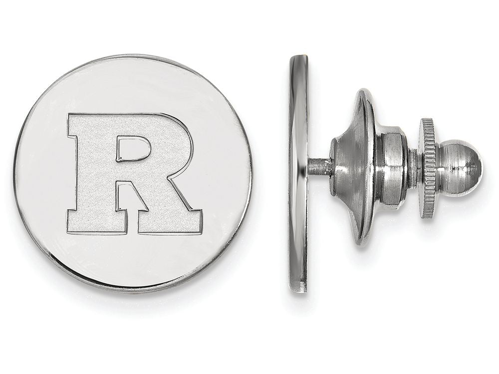 14k White Gold Logoart Rutgers Lapel Pin