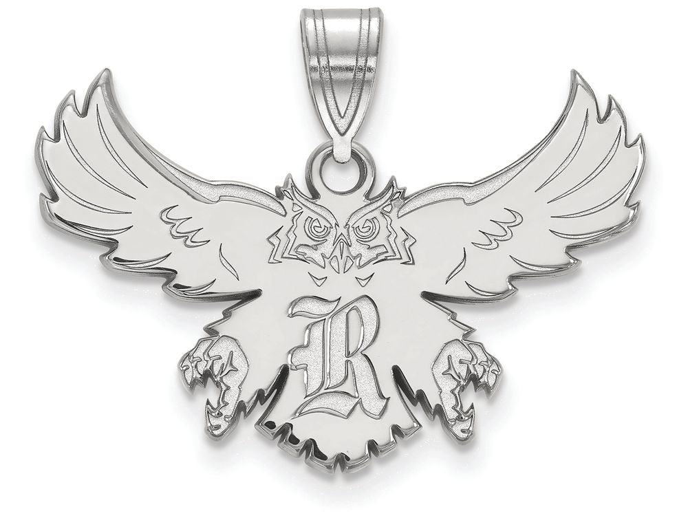 14k White Gold Logoart Rice University Large Pendant