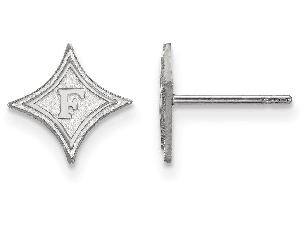 14k White Gold Logoart Furman University Extra Small Post Earrings
