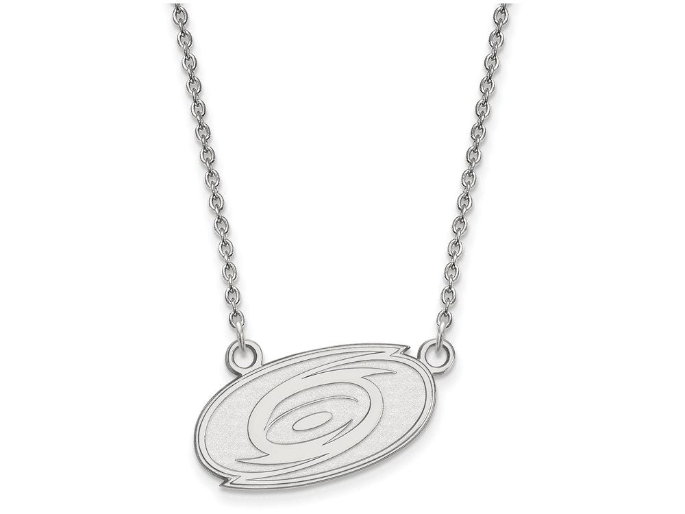 14k White Gold Nhl Logoart Carolina Hurricanes Small Pendant Necklace
