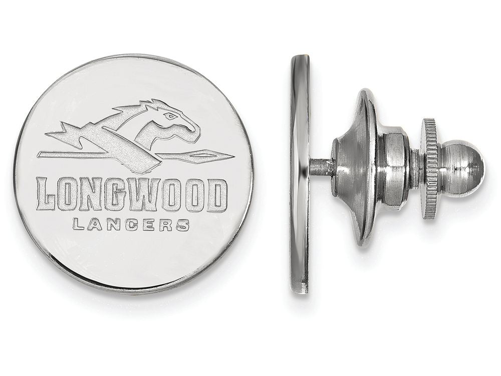 14k White Gold Logoart Longwood University Lapel Pin