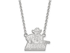 14k White Gold Logoart New Mexico State University Large Pendant Necklace