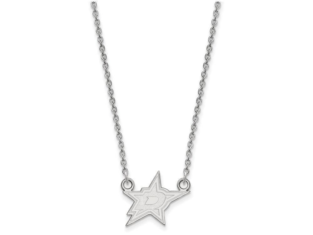 14k White Gold Nhl Logoart Dallas Stars Small Pendant Necklace