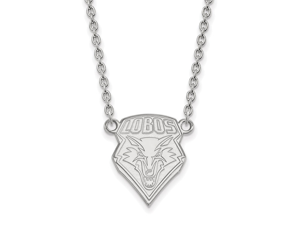 14k White Gold Logoart University Of New Mexico Large Pendant Necklace