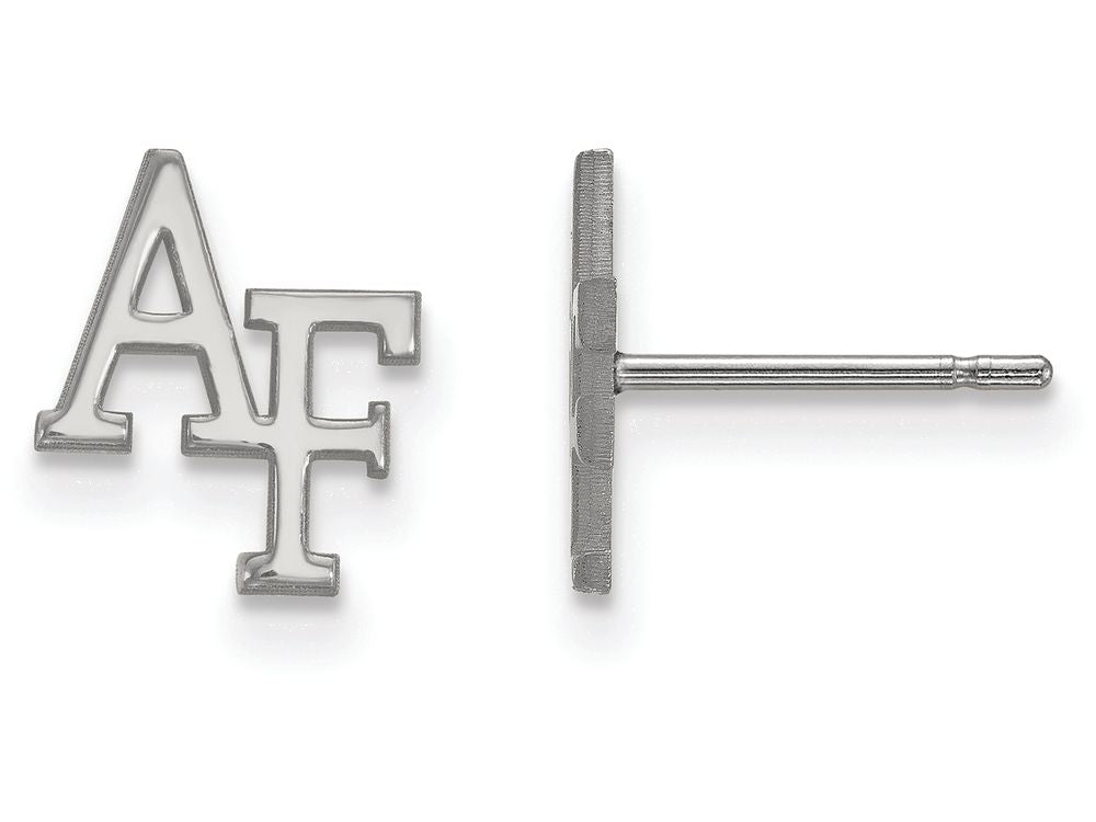 14k White Gold Logoart United States Air Force Academy Extra Small Post Earrings