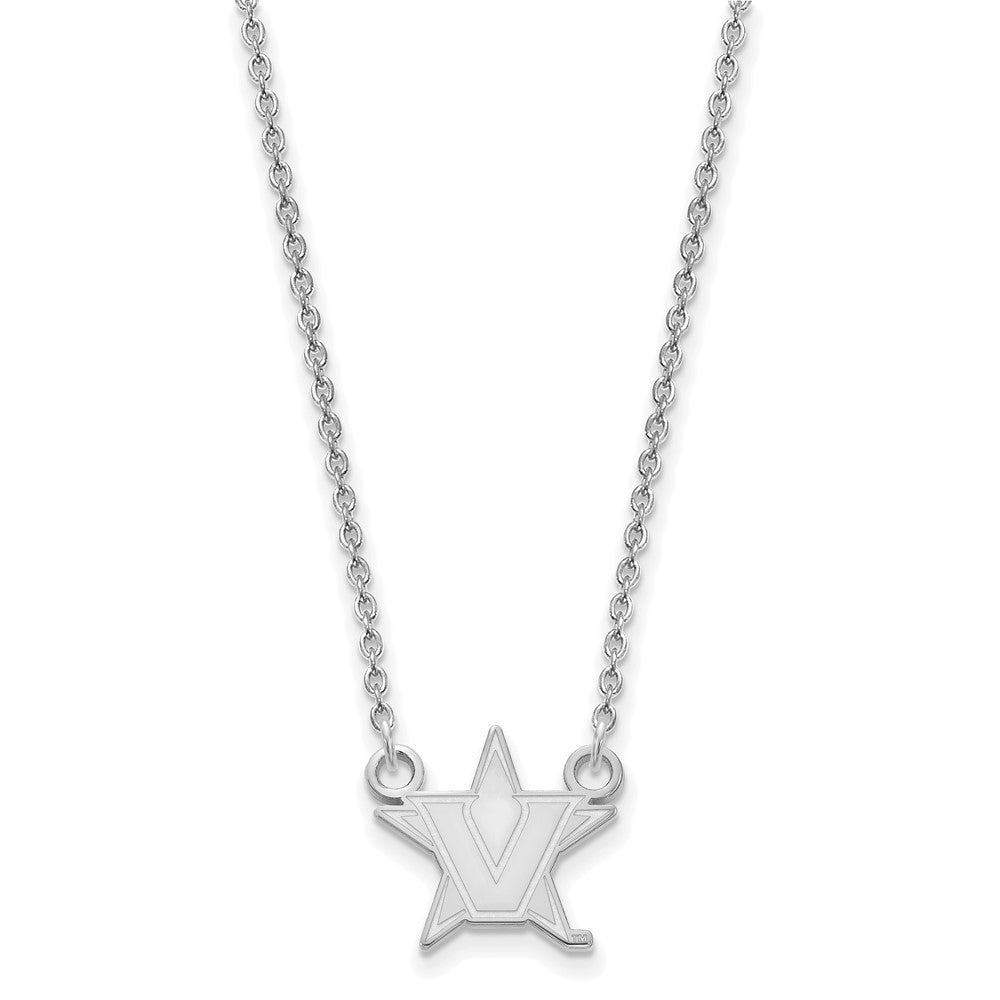 14k White Gold Logoart Vanderbilt University Small Pendant Necklace