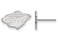 14k White Gold Nhl Logoart Minnesota Wild Extra Small Post Earrings