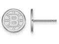 14k White Gold Nhl Logoart Boston Bruins Extra Small Post Earrings