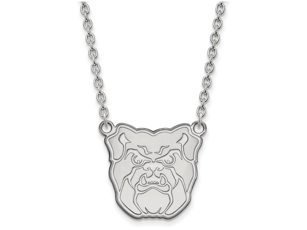 14k White Gold Logoart Butler University Large Pendant Necklace