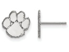 14k White Gold Logoart Clemson University Extra Small Post Earrings