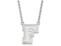 14k White Gold Logoart Fordham University Large Pendant Necklace
