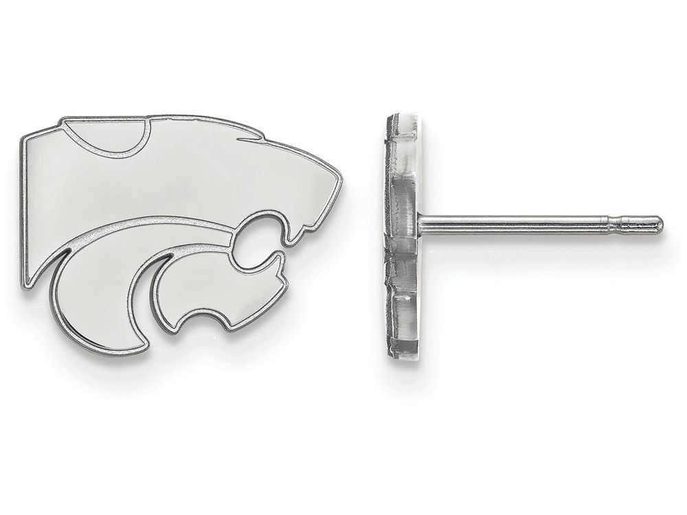 14k White Gold Logoart Kansas State University Extra Small Post Earrings