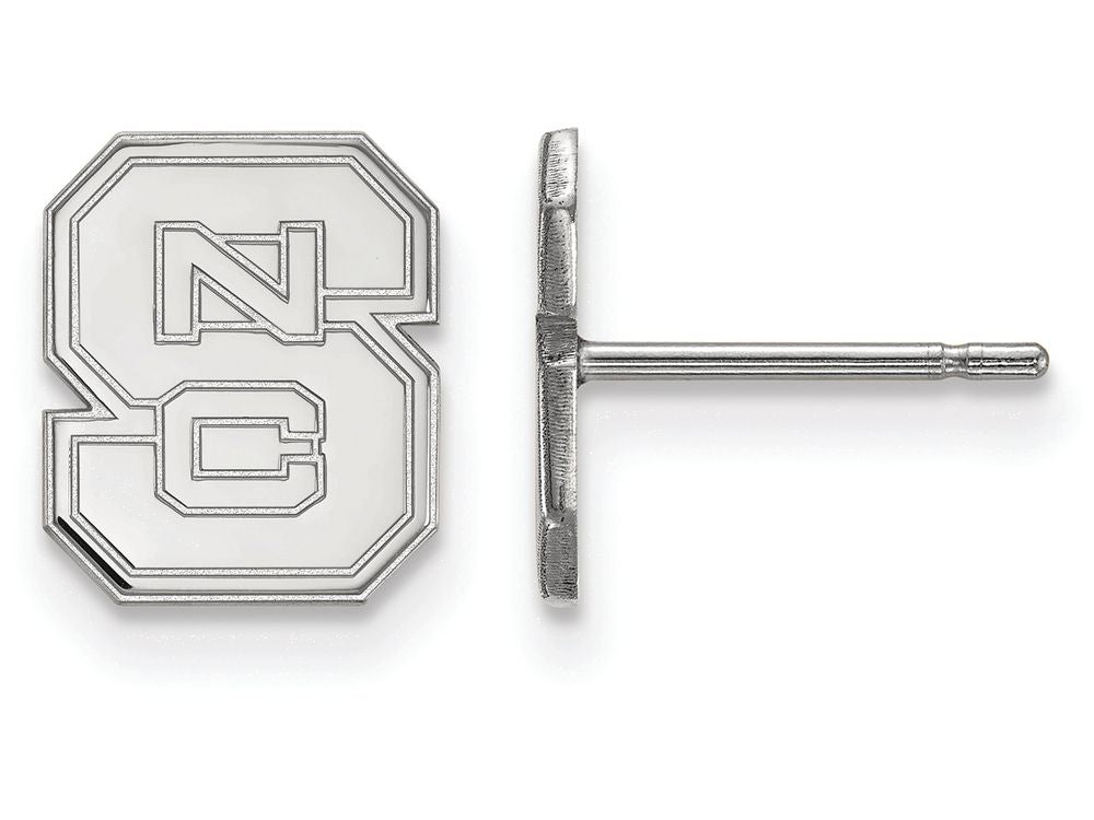 14k White Gold Logoart North Carolina State University Extra Small Post Earrings