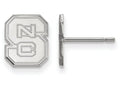 14k White Gold Logoart North Carolina State University Extra Small Post Earrings