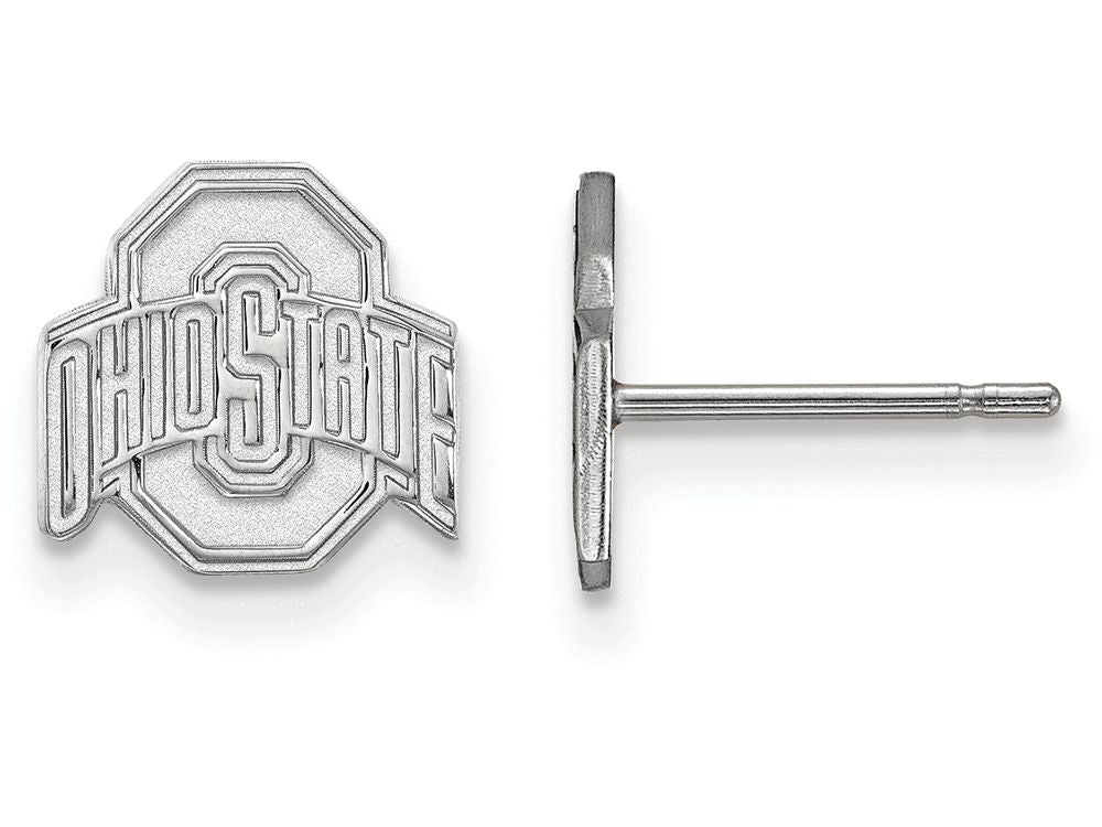 14k White Gold Logoart Ohio State University Extra Small Post Earrings