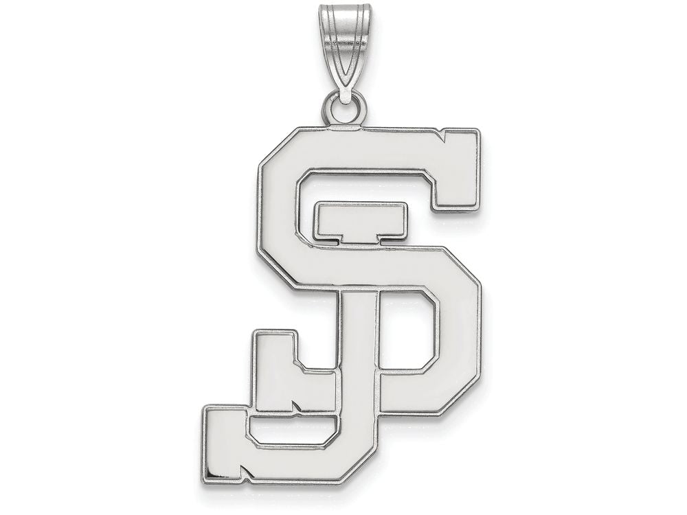 14k White Gold Logoart San Jose State University Extra Large  Pendant