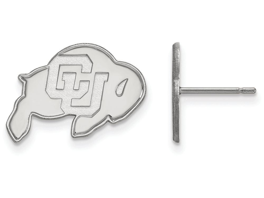 14k White Gold Logoart University Of Colorado Small Post Earrings