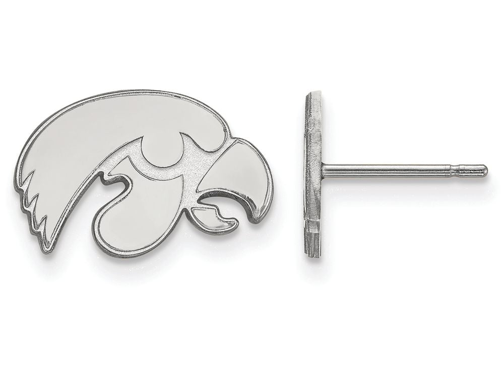 14k White Gold Logoart University Of Iowa Extra Small Post Earrings
