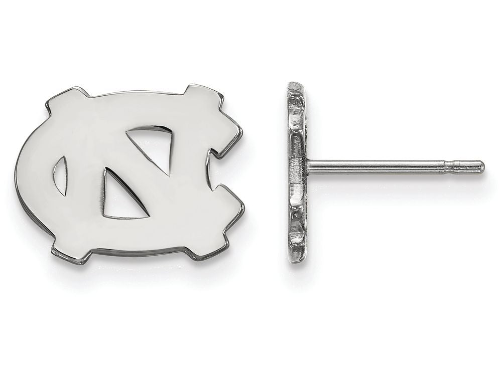 14k White Gold Logoart University Of North Carolina Extra Small Post Earrings