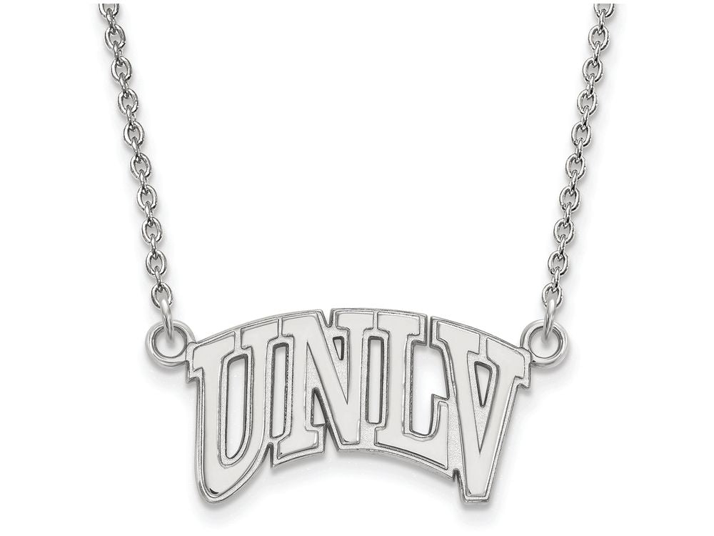 14k White Gold Logoart University Of Nevada Las Vegas Small Pendant Necklace