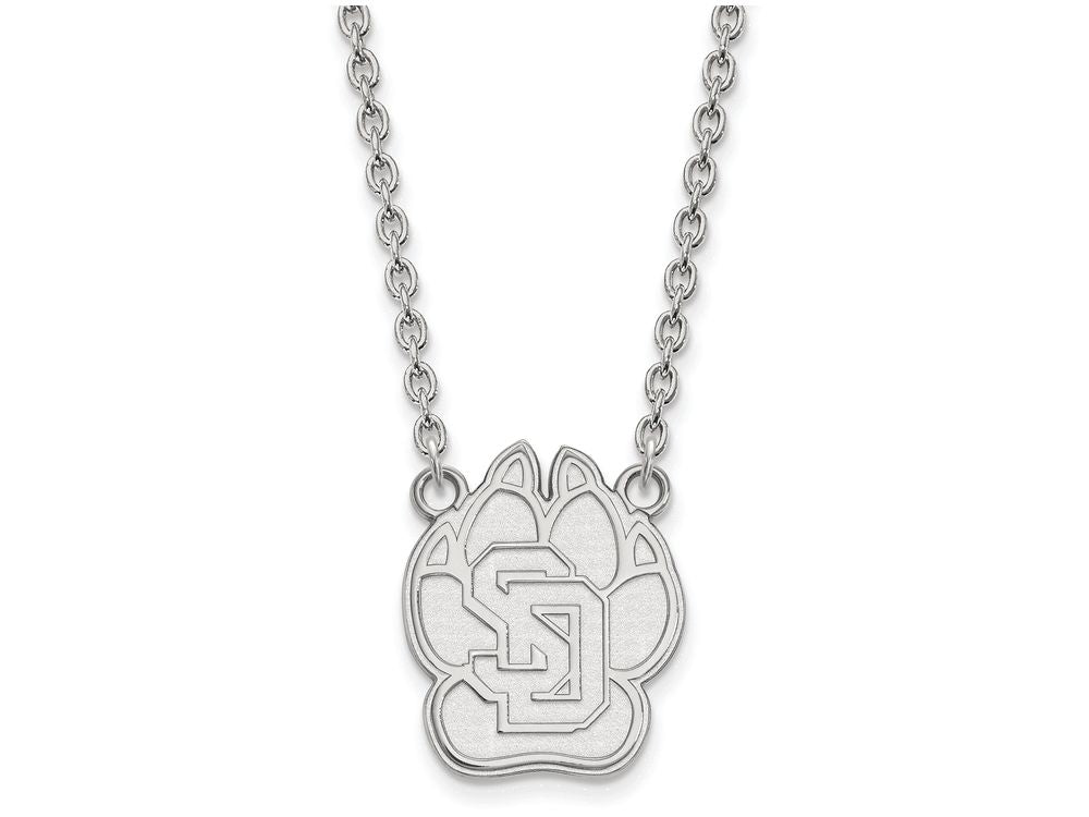14k White Gold Logoart University Of South Dakota Large Pendant Necklace