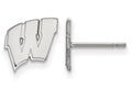 14k White Gold Logoart University Of Wisconsin Extra Small Post Earrings