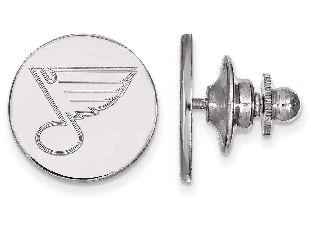 14k White Gold Nhl Logoart St. Louis Blues Lapel Pin