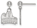 14k White Gold Logoart Baylor University Earrings Dangle Ball