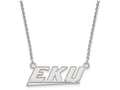 14k White Gold Logoart Eastern Kentucky University Small Pendant Necklace